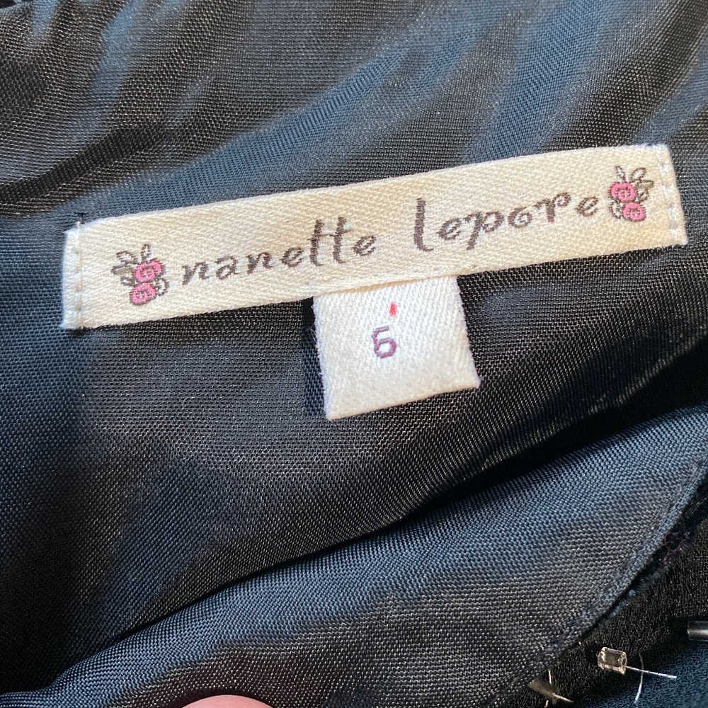 Nanette Lepore Black Sequin Silk Blend Blouse 6 EU - Picture 9 of 9